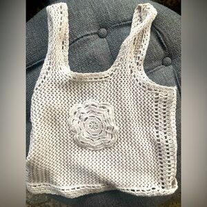 Jessica Simpson Cream Crochet Tank Top